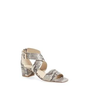 AGL Attilio Giusti Leombruni City Sandal Snake Open Toe Criss Cross Leat…